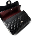 CHANEL Handbag Black Jumbo Caviar Quilted Classic Double Flap SHW - Redeluxe