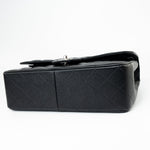 CHANEL Handbag Black Jumbo Caviar Quilted Classic Flap Silver Hardware - Redeluxe