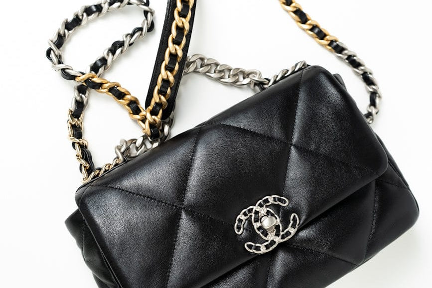 CHANEL Handbag Black Lambskin Quilted 19 Flap Small - Redeluxe