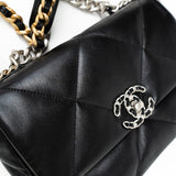 CHANEL Handbag Black Lambskin Quilted 19 Flap Small - Redeluxe