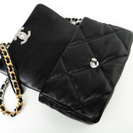 CHANEL Handbag Black Lambskin Quilted 19 Flap Small - Redeluxe