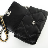 CHANEL Handbag Black Lambskin Quilted 19 Flap Small - Redeluxe