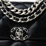 CHANEL Handbag Black Lambskin Quilted 19 Flap Small - Redeluxe