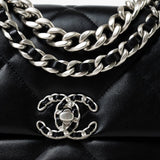 CHANEL Handbag Black Lambskin Quilted 19 Flap Small - Redeluxe