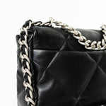 CHANEL Handbag Black Lambskin Quilted 19 Flap Small - Redeluxe