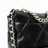 CHANEL Handbag Black Lambskin Quilted 19 Flap Small - Redeluxe