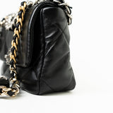 CHANEL Handbag Black Lambskin Quilted 19 Flap Small - Redeluxe