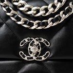 CHANEL Handbag Black Lambskin Quilted 19 Flap Small - Redeluxe