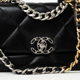 CHANEL Handbag Black Lambskin Quilted 19 Flap Small - Redeluxe