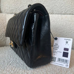 CHANEL Handbag Black Lambskin Quilted Classic Flap Medium GHW - Redeluxe