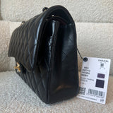 CHANEL Handbag Black Lambskin Quilted Classic Flap Medium GHW - Redeluxe