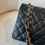 CHANEL Handbag Black Lambskin Quilted Classic Flap Medium GHW - Redeluxe