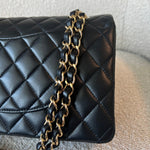 CHANEL Handbag Black Lambskin Quilted Classic Flap Medium GHW - Redeluxe