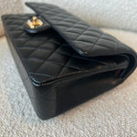 CHANEL Handbag Black Lambskin Quilted Classic Flap Medium GHW - Redeluxe