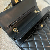 CHANEL Handbag Black Lambskin Quilted Classic Flap Medium GHW - Redeluxe