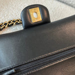 CHANEL Handbag Black Lambskin Quilted Classic Flap Medium GHW - Redeluxe