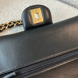 CHANEL Handbag Black Lambskin Quilted Classic Flap Medium GHW - Redeluxe