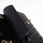 CHANEL Handbag Black Lambskin Quilted Classic Flap Medium GHW - Redeluxe