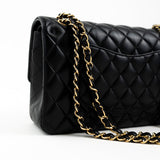 CHANEL Handbag Black Lambskin Quilted Classic Flap Medium GHW - Redeluxe