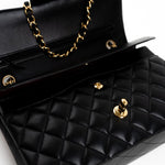 CHANEL Handbag Black Lambskin Quilted Classic Flap Medium GHW - Redeluxe