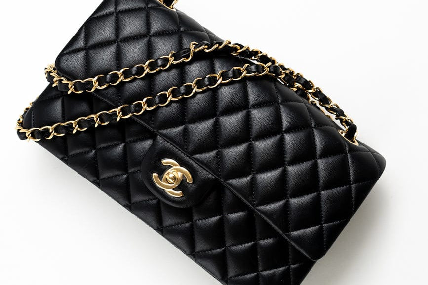 CHANEL Handbag Black Lambskin Quilted Classic Flap Medium GHW - Redeluxe