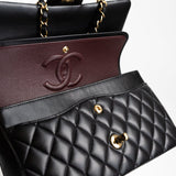 CHANEL Handbag Black Lambskin Quilted Classic Flap Medium GHW - Redeluxe