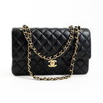 CHANEL Handbag Black Lambskin Quilted Classic Flap Medium GHW - Redeluxe