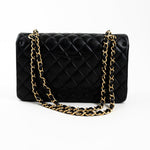 CHANEL Handbag Black Lambskin Quilted Classic Flap Medium GHW - Redeluxe