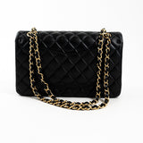 CHANEL Handbag Black Lambskin Quilted Classic Flap Medium GHW - Redeluxe