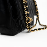 CHANEL Handbag Black Lambskin Quilted Classic Flap Medium GHW - Redeluxe