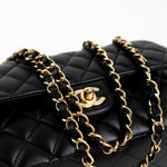 CHANEL Handbag Black Lambskin Quilted Classic Flap Medium GHW - Redeluxe