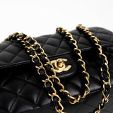 CHANEL Handbag Black Lambskin Quilted Classic Flap Medium GHW - Redeluxe