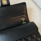 CHANEL Handbag Black Lambskin Quilted Classic Flap Medium GHW - Redeluxe