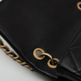 CHANEL Handbag Black Lambskin Quilted Entwined Single Flap Mini Aged Hardware - Redeluxe