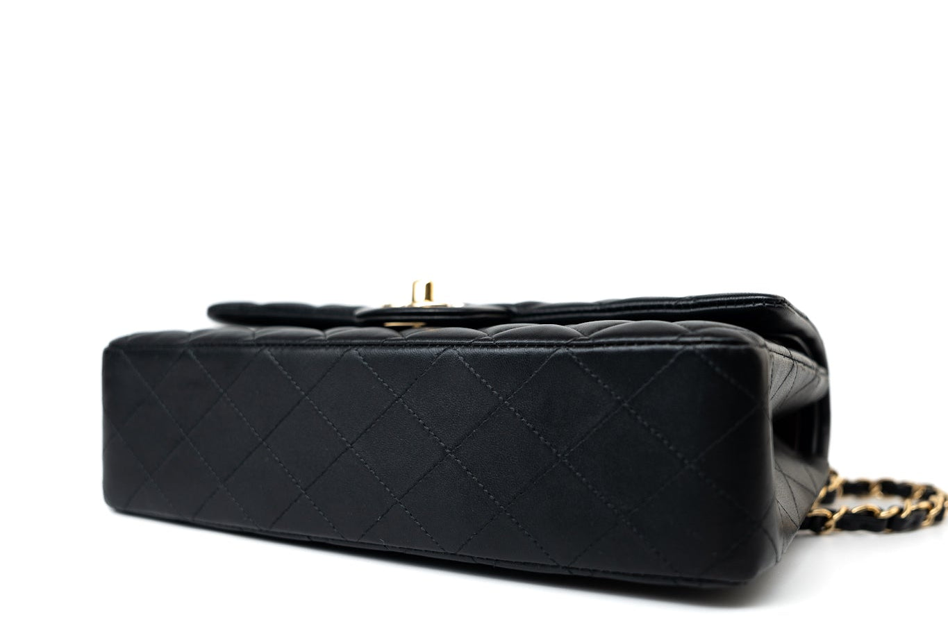 CHANEL Handbag Black Lambskin Quilted Medium Classic Flap Gold Hardware - Redeluxe