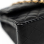 CHANEL Handbag Black Lambskin Quilted Medium Classic Flap Gold Hardware - Redeluxe