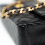 CHANEL Handbag Black Lambskin Quilted Medium Classic Flap Gold Hardware - Redeluxe