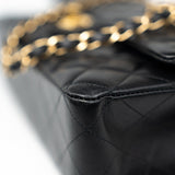 CHANEL Handbag Black Lambskin Quilted Medium Classic Flap Gold Hardware - Redeluxe