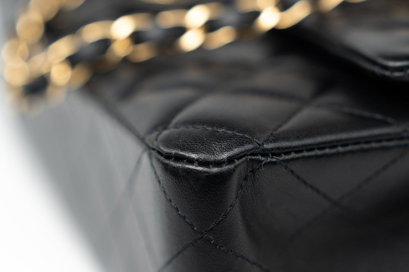 CHANEL Handbag Black Lambskin Quilted Medium Classic Flap Gold Hardware - Redeluxe