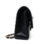 CHANEL Handbag Black Lambskin Quilted Medium Classic Flap Gold Hardware - Redeluxe
