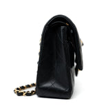 CHANEL Handbag Black Lambskin Quilted Medium Classic Flap Gold Hardware - Redeluxe