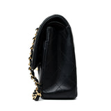 CHANEL Handbag Black Lambskin Quilted Medium Classic Flap Gold Hardware - Redeluxe
