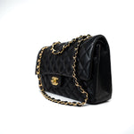 CHANEL Handbag Black Lambskin Quilted Medium Classic Flap Gold Hardware - Redeluxe