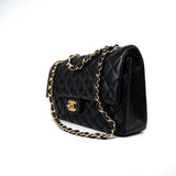 CHANEL Handbag Black Lambskin Quilted Medium Classic Flap Gold Hardware - Redeluxe