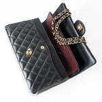 CHANEL Handbag Black Lambskin Quilted Medium Classic Flap Gold Hardware - Redeluxe