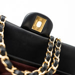 CHANEL Handbag Black Lambskin Quilted Medium Classic Flap Gold Hardware - Redeluxe