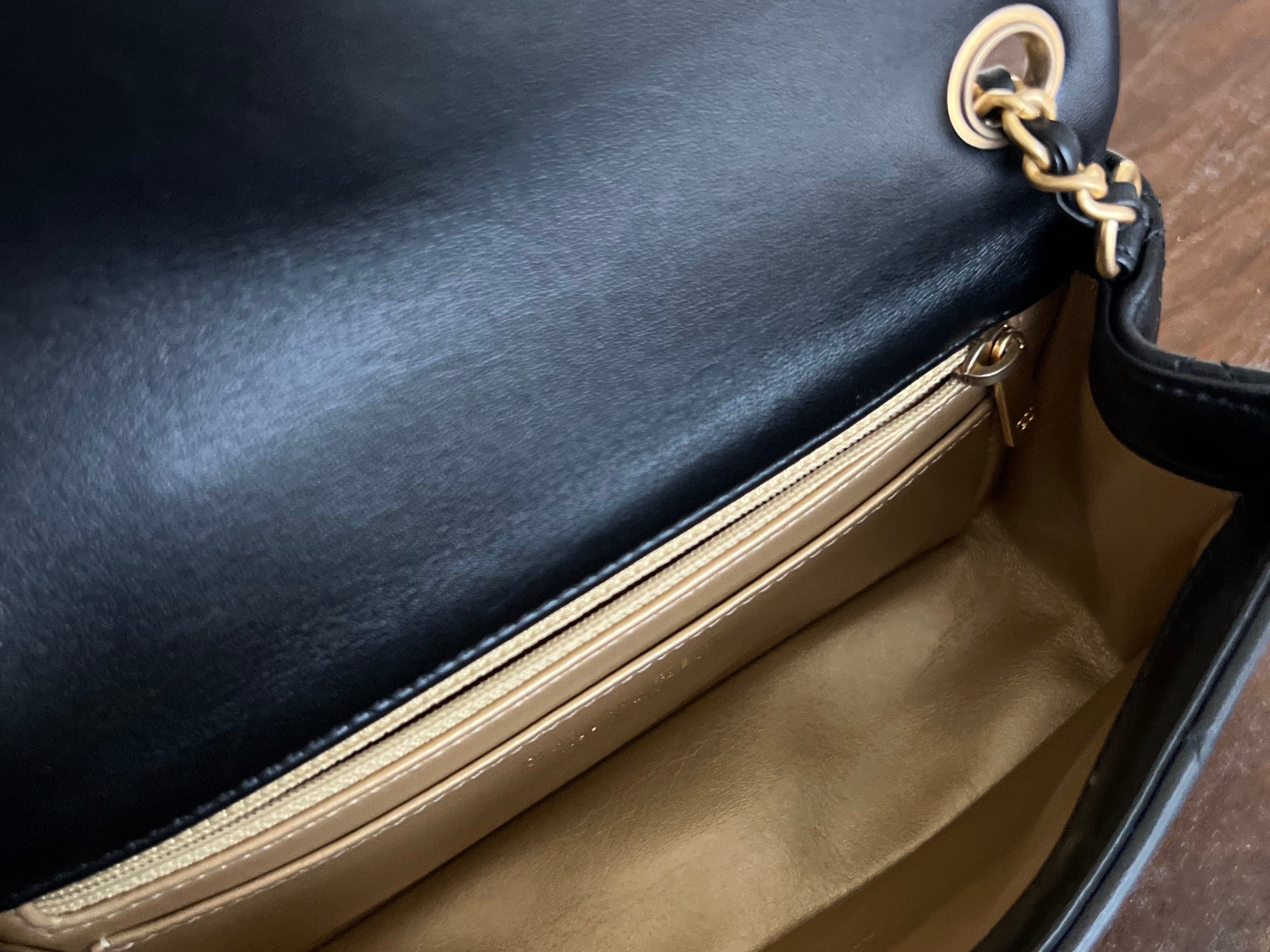 CHANEL Handbag Black Lambskin Quilted Mini Rectangular CC Pearl Crush Single Flap AGHW - Redeluxe