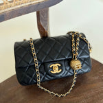 CHANEL Handbag Black Lambskin Quilted Mini Rectangular CC Pearl Crush Single Flap AGHW - Redeluxe
