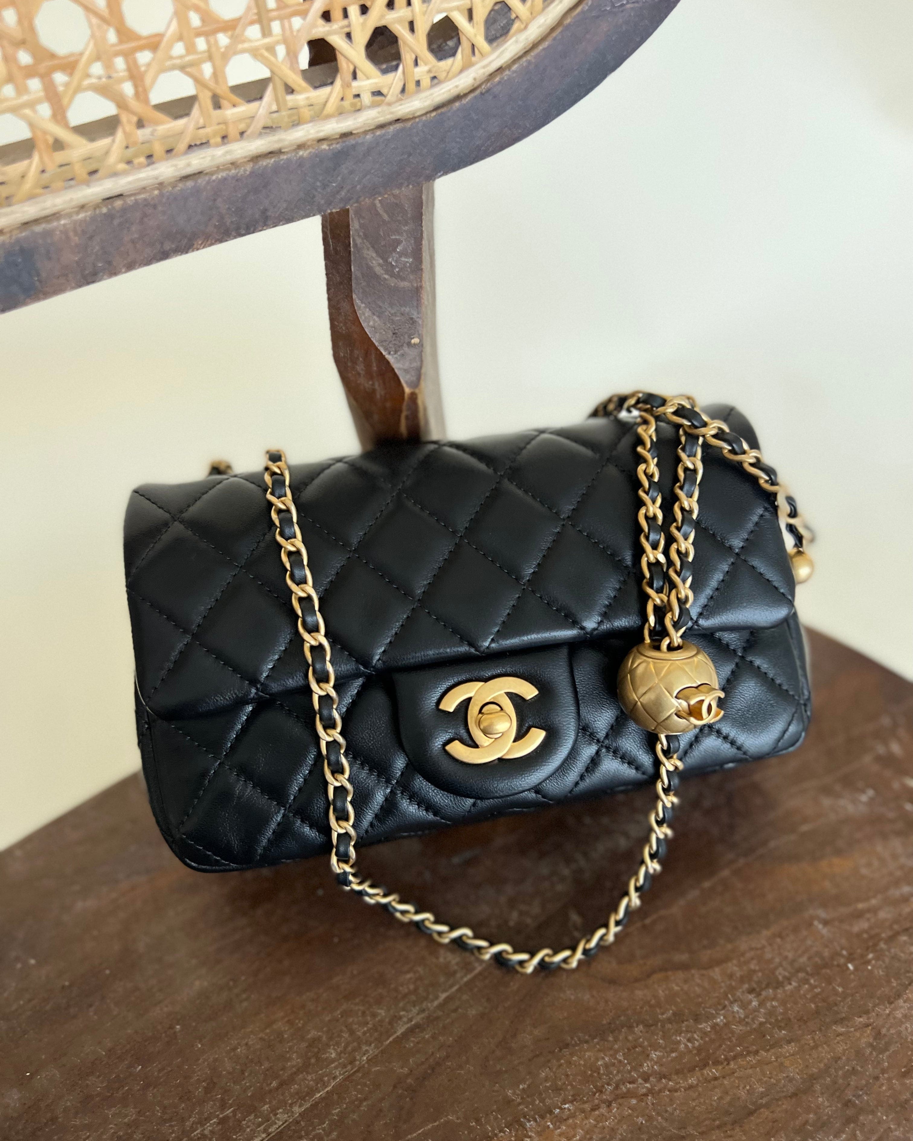 Chanel lambskin quilted mini rectangular flap black hotsell