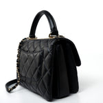 CHANEL Handbag Black Lambskin Quilted Trendy CC Small Light Gold Hardware - Redeluxe